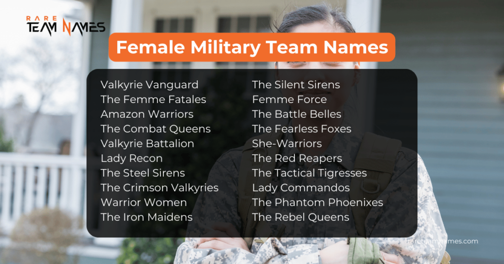 Female Military Team Names