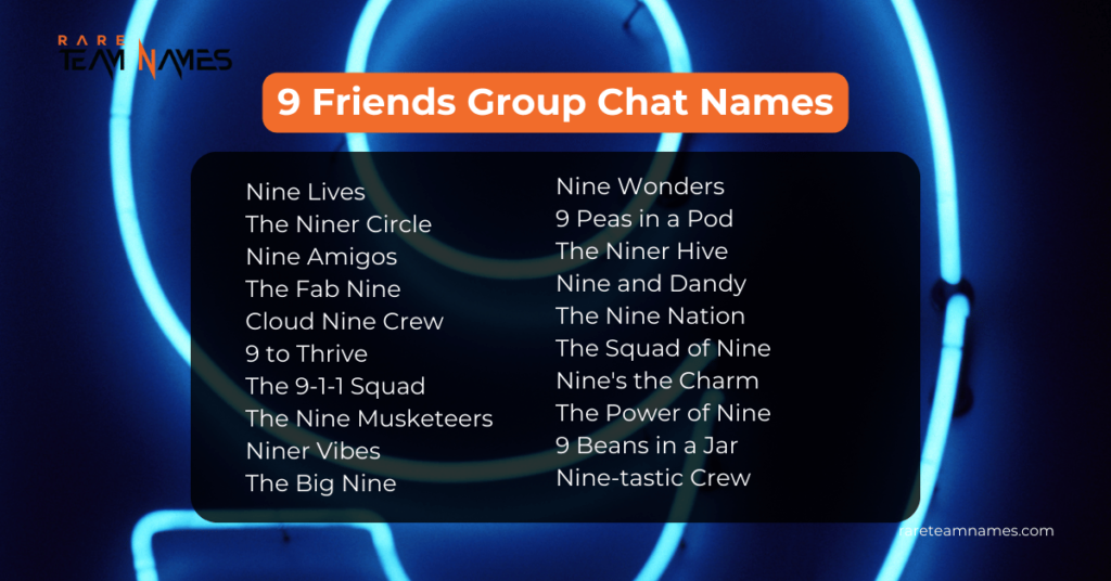 9 Friends Group Chat Names