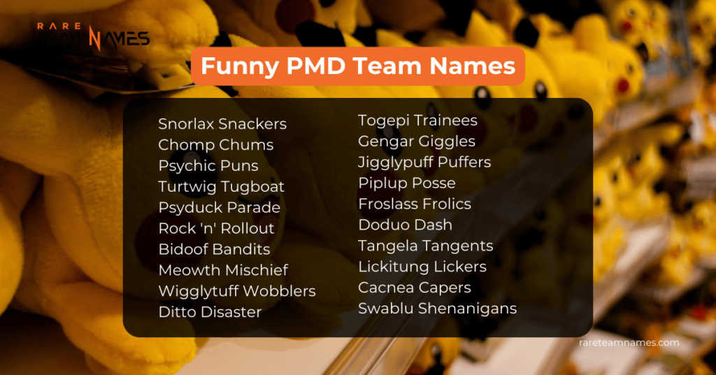 Funny PMD Team Names