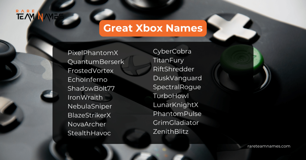 Great Xbox Names and gamertag ideas