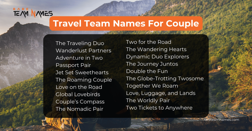 Travel Team Names For Couple