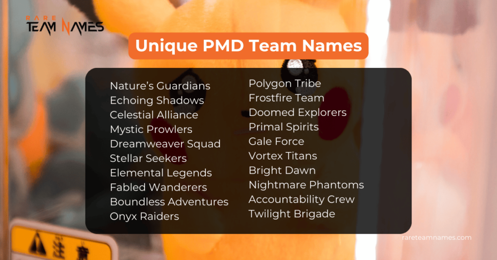 Unique PMD Team Names