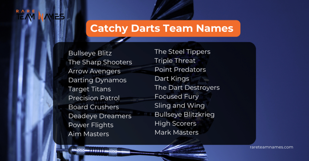 Catchy Darts Team Names