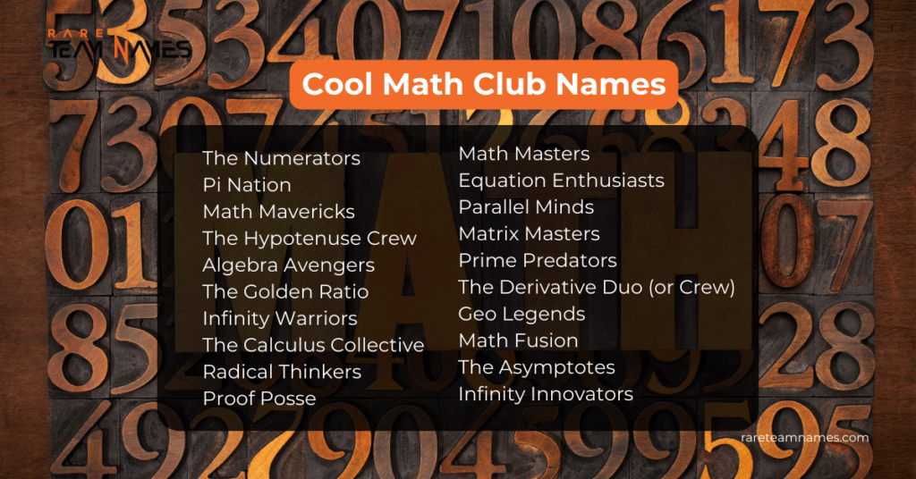 Cool Math Club Names