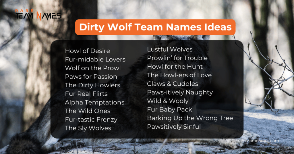 Dirty Wolf Team Names Ideas