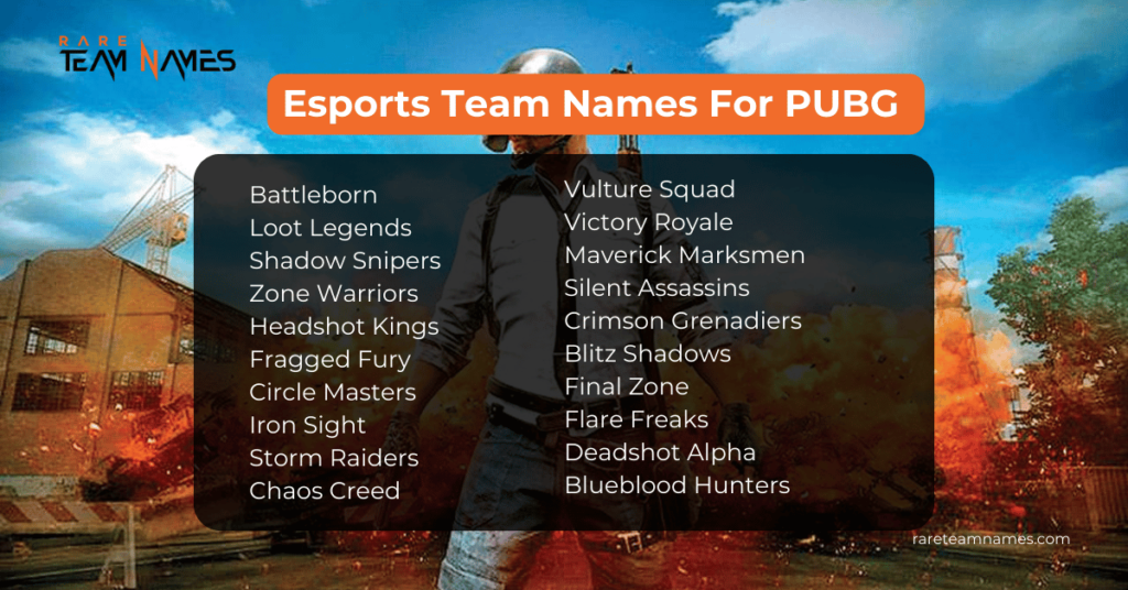 Esports Team Names For PUBG