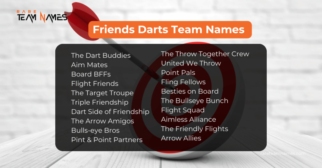 Friends Darts Team Names