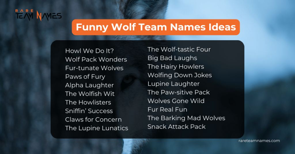 Funny Wolf Team Names Ideas