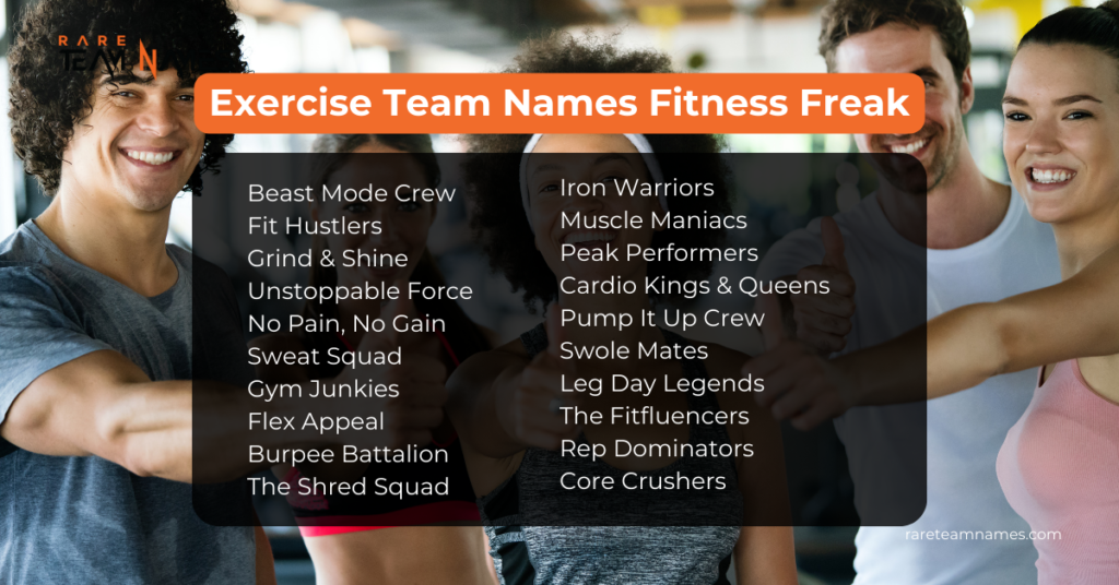 Exercise Team Names Fitness Freak