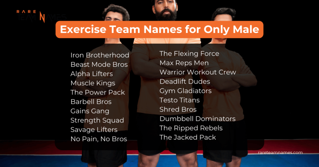 Exercise Team Names for Only Male