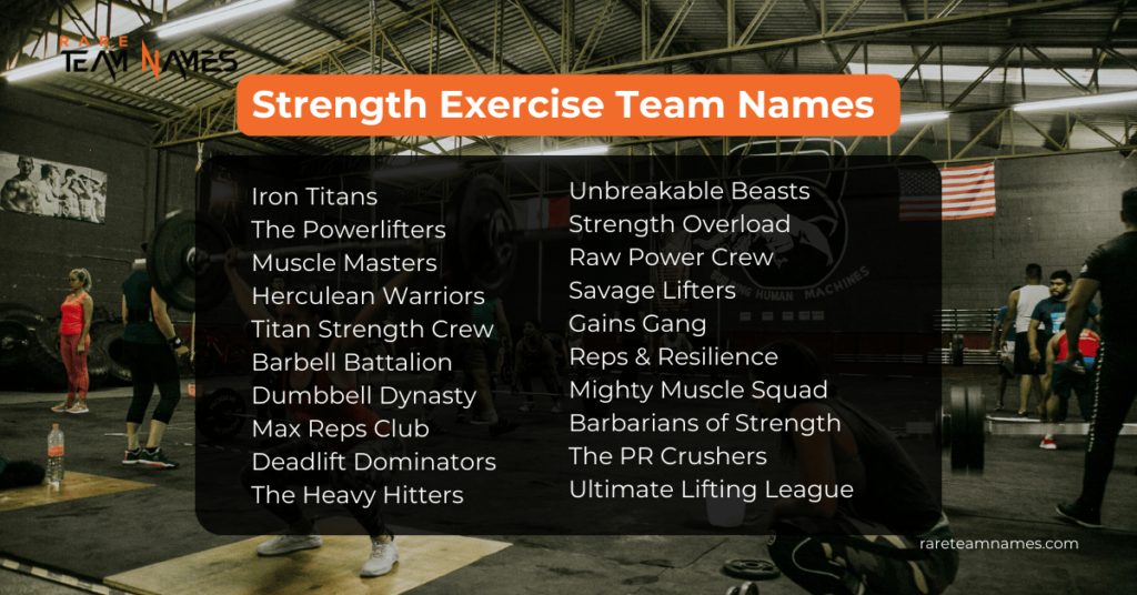 Strength Exercise Team Names