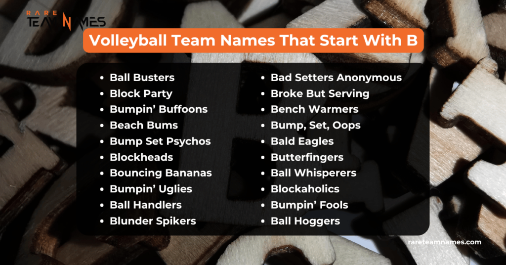 Volleyball Team Names That Start With B