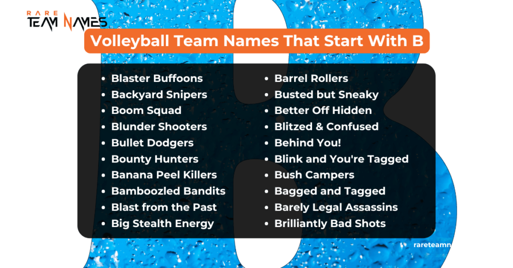 senior assassin Team Names That Start With B 